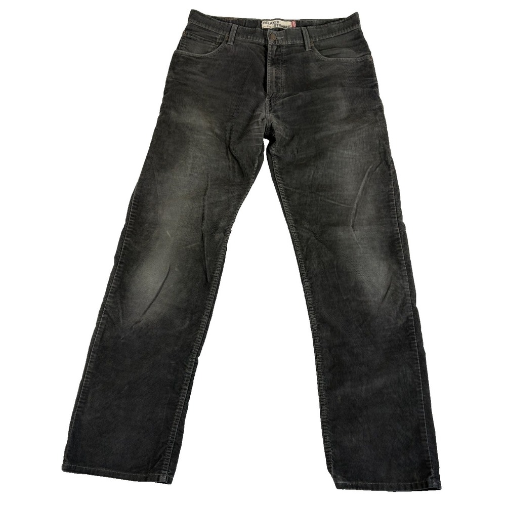 Levi's 559 Relaxed Corduroy Pants Mens 34x34 (35x32.5)‎ Gray Cotton Straight Leg
